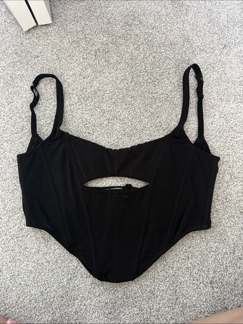 Urban Outfitters Black Corset-Style Cutout Tank